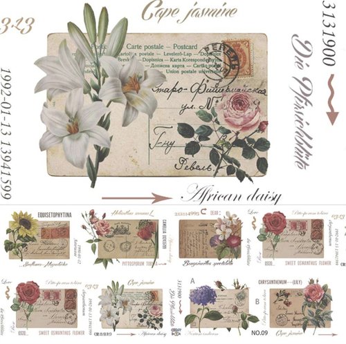 5x7 Vintage Floral Custom wedding envelope liners (100 pcs/1 pack