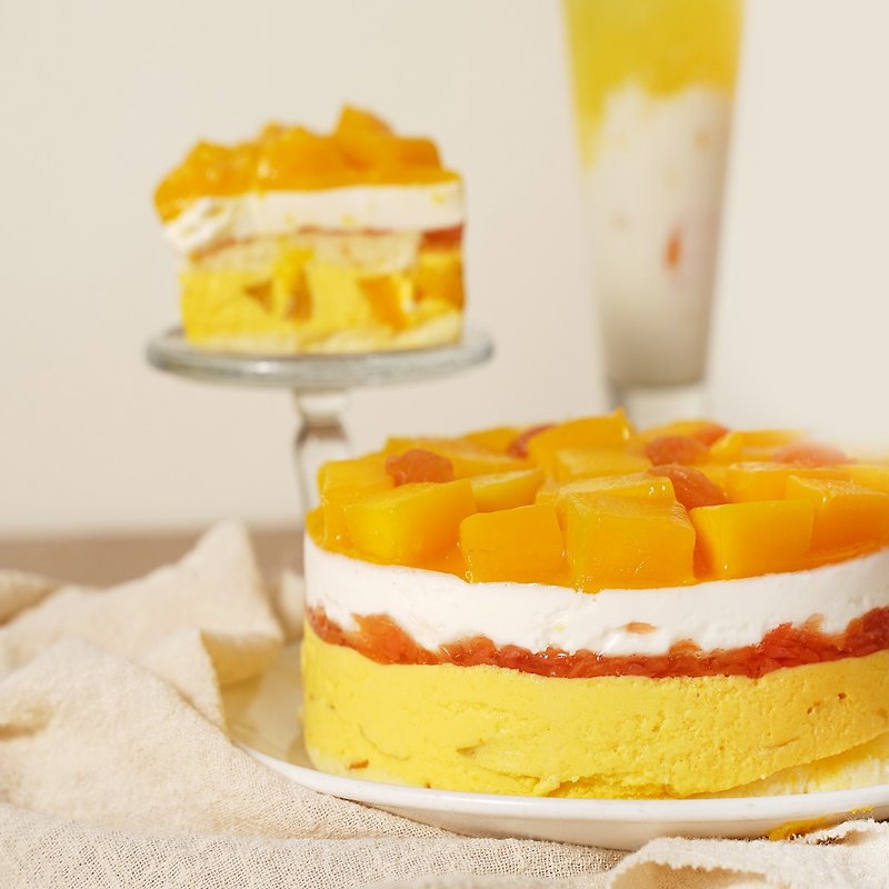 Yang Zhi Nectar Mousse 6 inches Aiwen Mango Mango Cake Tang Ti Tartine - Cake & Desserts - Fresh Ingredients Orange