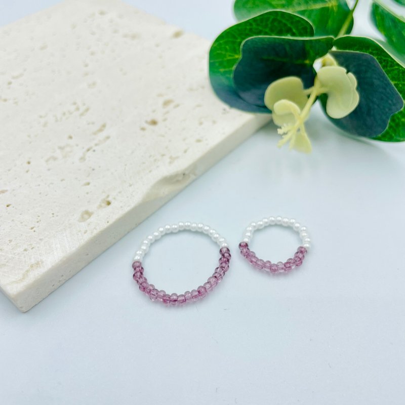 Innocent rice bead ring parent-child style - แหวนทั่วไป - พลาสติก หลากหลายสี