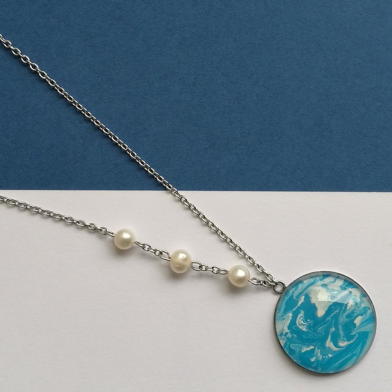 CHEW 'N' GIAM | Hand Painted Necklace [Marble Series] - 項鍊 - 紙 
