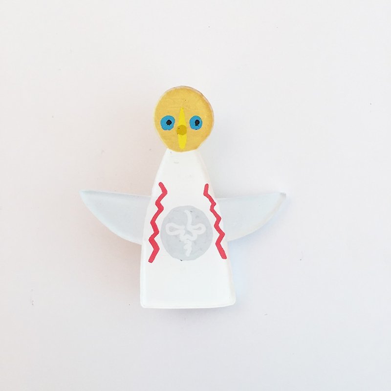 Tower of the sun Plavan brooch - Brooches - Plastic White