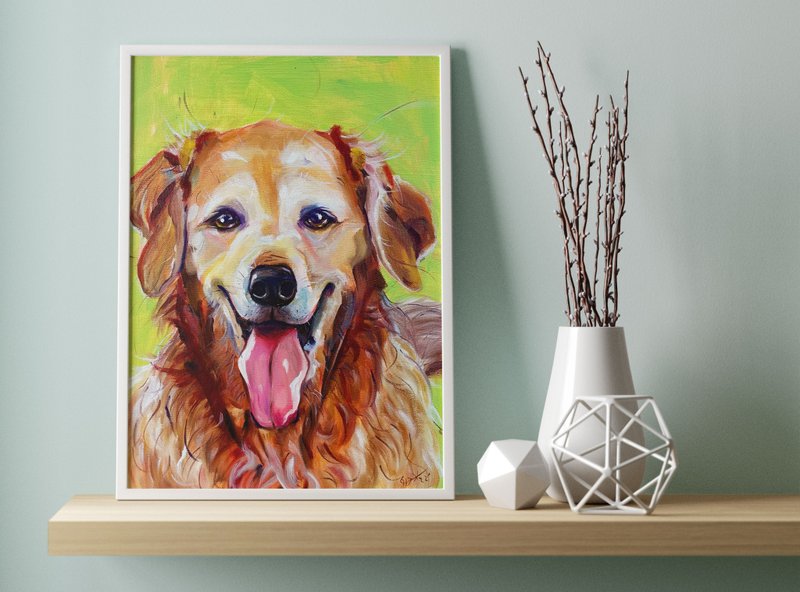 Customized texture-pet oil painting│Customized order│27 x 35 cm│ - หมอน - ผ้าฝ้าย/ผ้าลินิน 