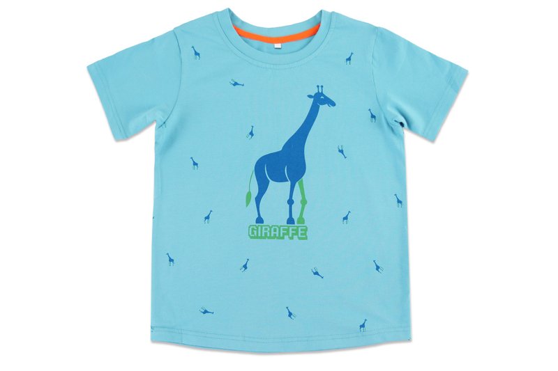 ✛ tools ✛ Boys T-shirt- full of giraffes - Cool Blue - Cotton - skin-friendly comfort - อื่นๆ - ผ้าฝ้าย/ผ้าลินิน สีน้ำเงิน