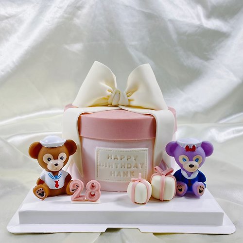 GJ.cake 達菲熊 生日蛋糕 客製 卡通 造型 情人節 翻糖 母親節 6吋 面交