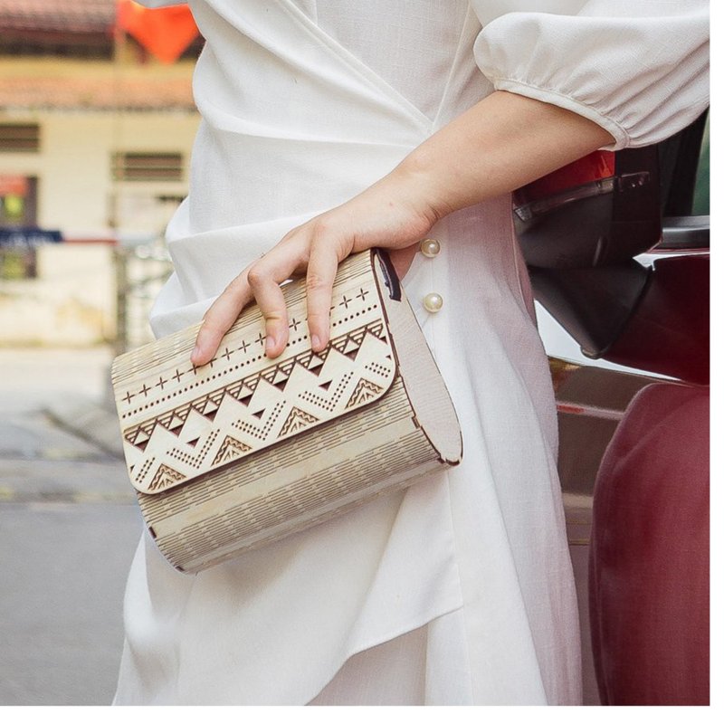 Handmade handbag vintage retro Unique Fashion Personality suitable for anyoutfit - 手提包/手提袋 - 竹 咖啡色