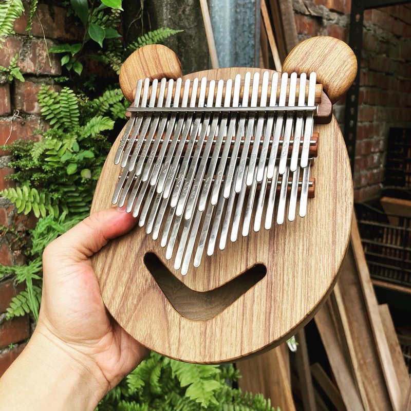 42-tone solid wood hollowed-out speaker Kalimba thumb piano double keys Taiwan black bear pre-order - Guitars & Music Instruments - Wood Brown