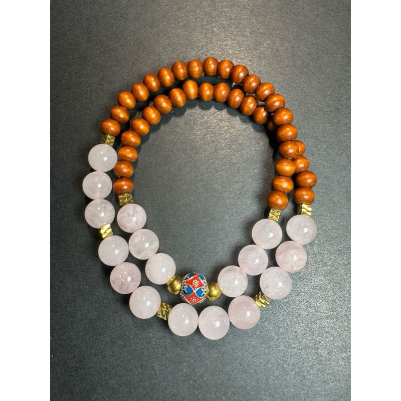 粉晶雙圈質感手串 - 手鍊/手環 - 玉石 