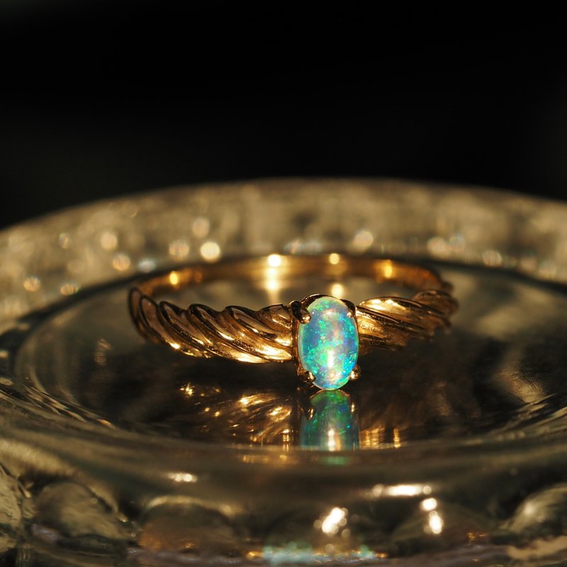 14K金蛋白石橢圓編織戒指14K Gold Opal Oval Braid Ring - 戒指 - 貴金屬 