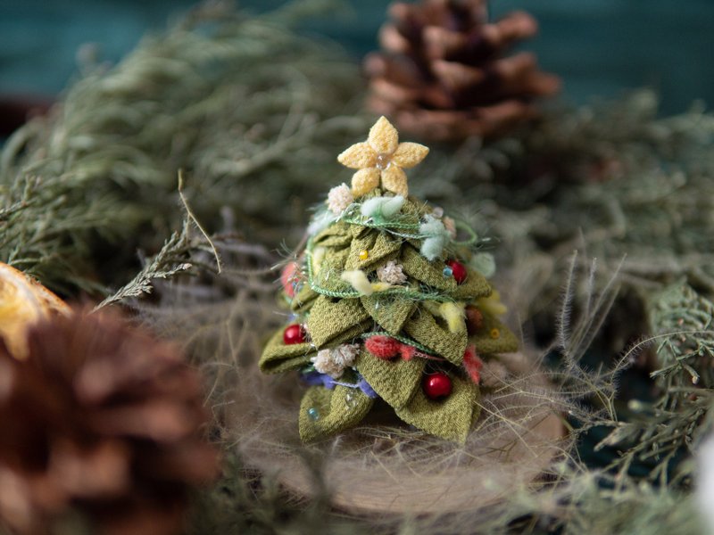 【聖誕系列】擺設 聖誕小樹 - 擺飾/家飾品 - 棉．麻 綠色
