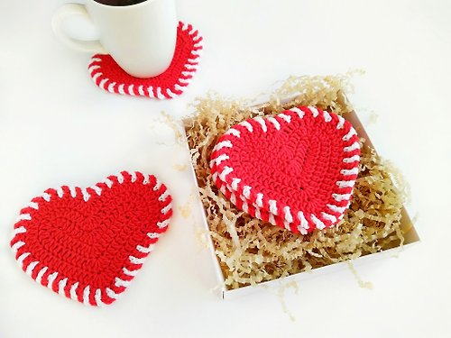Daloni Valentines Day present, Give mom cute gift, Heart coasters, Handmade Valentines