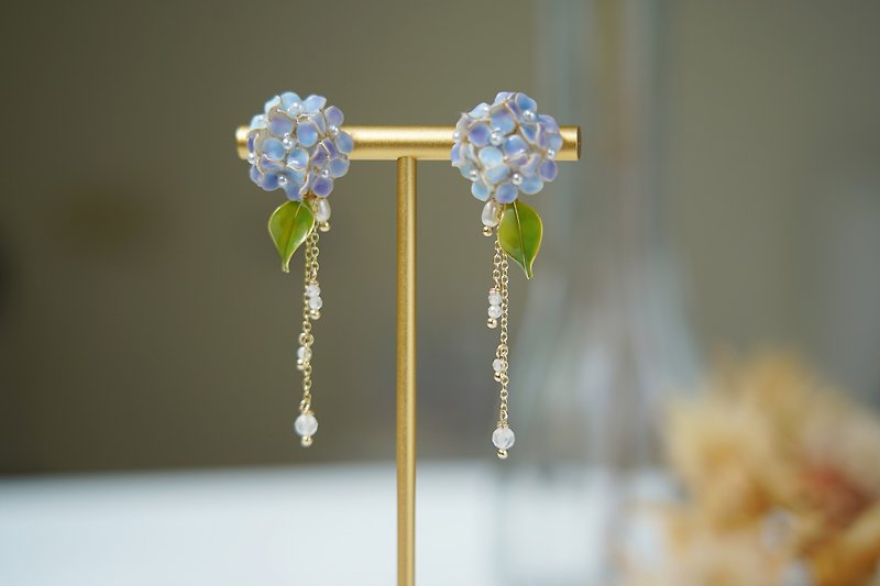 Hydrangea • Blue Purple - Dangle Handmade Resin Earrings Jewelry Gift