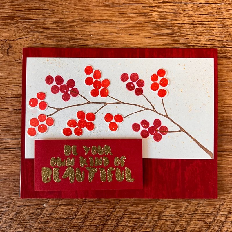 BE YOUR OWN KIND OF BEAUTIFUL Affirmation Encouragement Card - การ์ด/โปสการ์ด - กระดาษ สีแดง