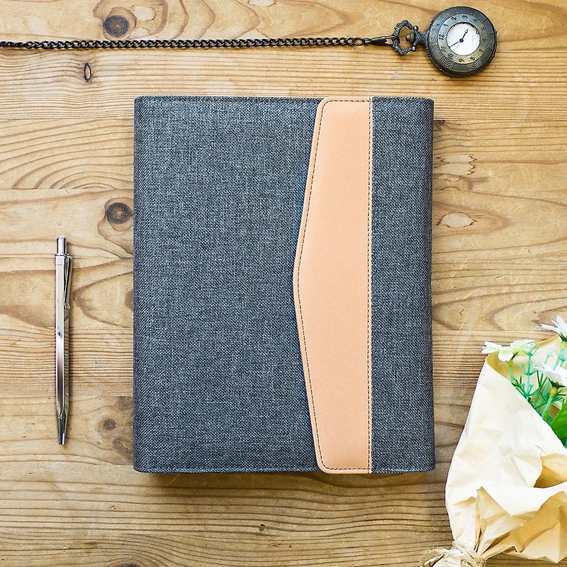 Winter Romance。25K Binder Notebook – Misty Grey + Tangerine - สมุดบันทึก/สมุดปฏิทิน - กระดาษ สีเทา