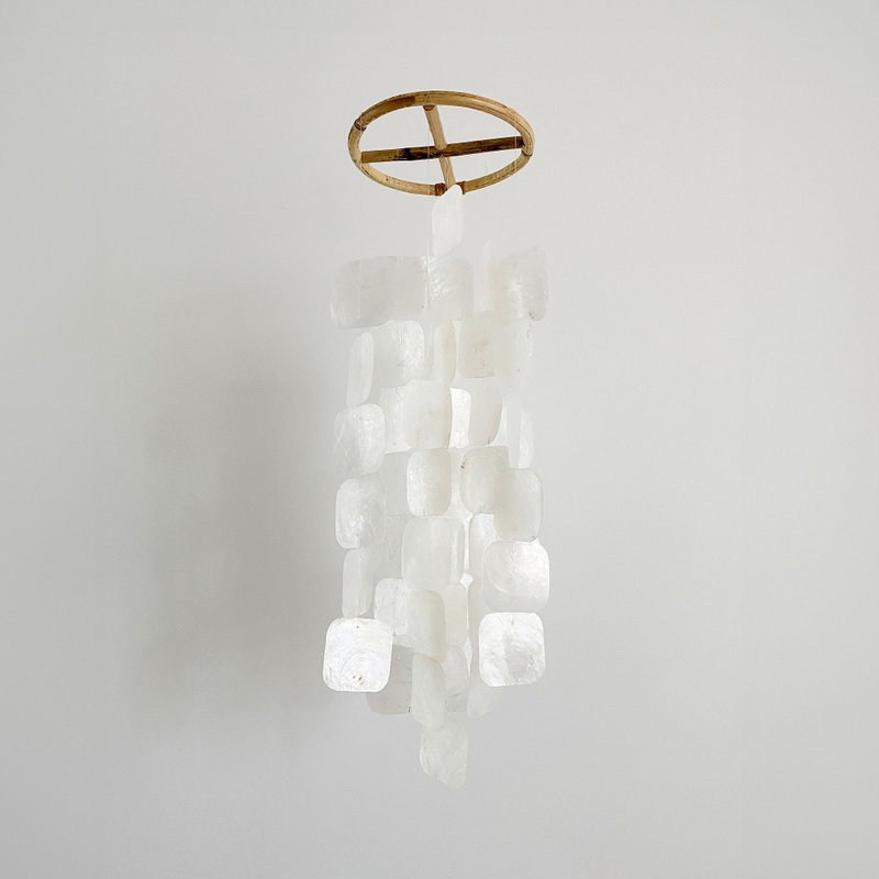 DIY-KIT | Polish Restr.(M)-White-Square| Shell Wind Chime Mobile | #0-394 - 其他 - 貝殼 白色