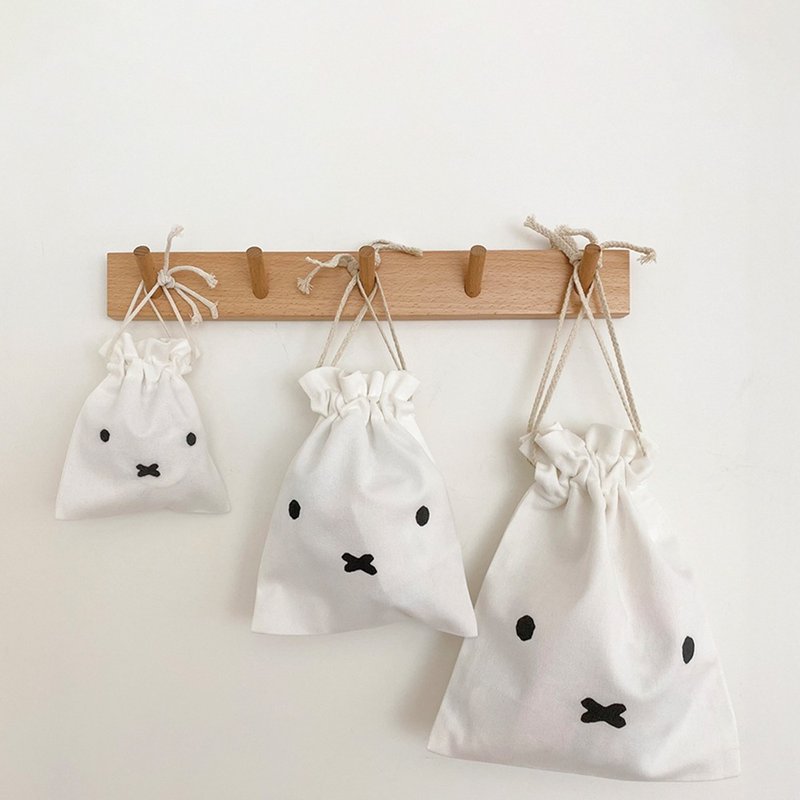 【MIFFY】米飛經典大臉束口袋-三種尺寸 - 束口袋/束口背包/水桶包 - 棉．麻 