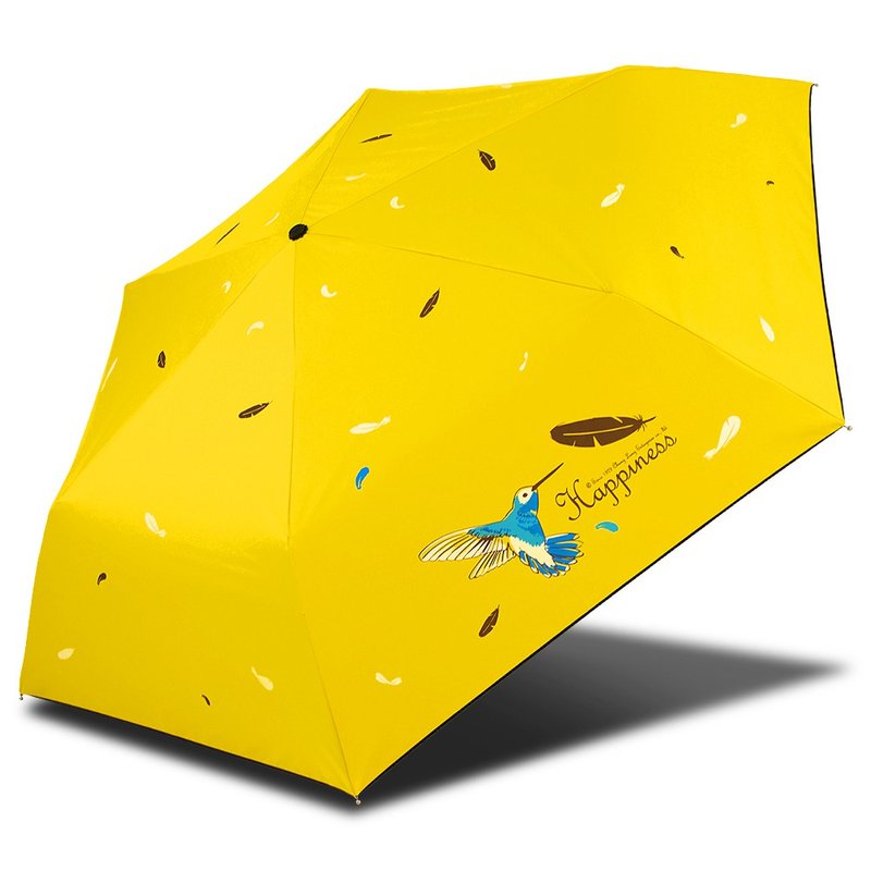 Ssangyong Hummingbird Ultralight Fine Black Glue Tri-folding Umbrella Pencil Umbrella Sunlight Umbrella UV Parasol Air Balloon Umbrella - ร่ม - วัสดุกันนำ้ สีเหลือง