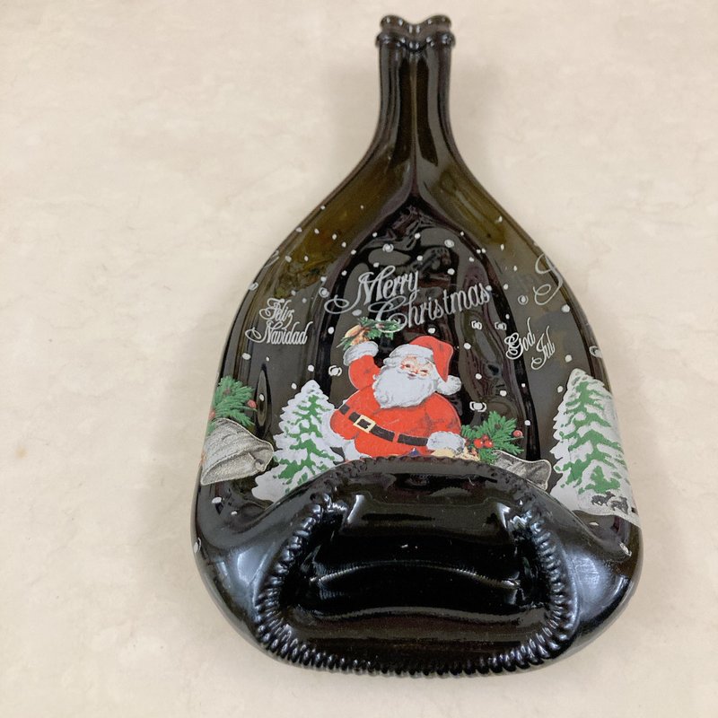 Christmas gift Santa style sparkling wine collection wine bottle tray - Plates & Trays - Glass 