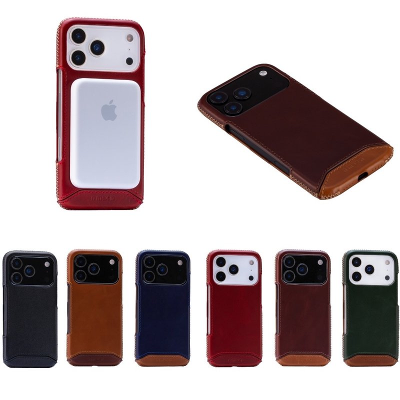 iPhone 17 Pro Max 經典系列-磁吸手機皮套-六色任選 - 手機殼/手機套 - 真皮 咖啡色