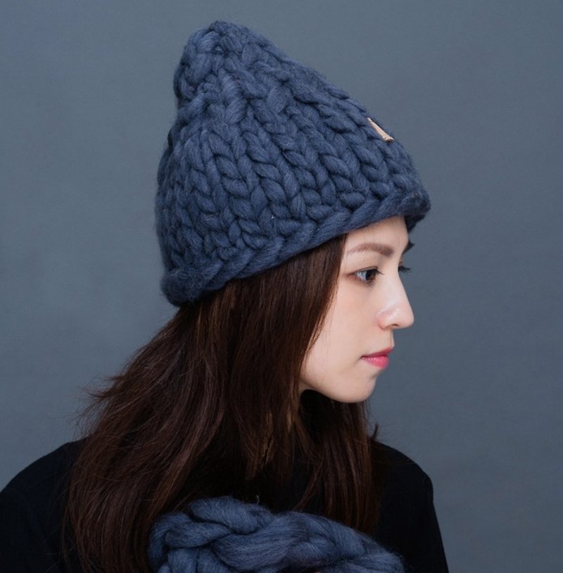 【MOUNTAIN HAND MADE】100% wool beanie /Gray - Hats & Caps - Wool Gray