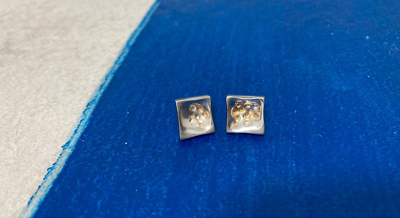 Small square earrings - Earrings & Clip-ons - Precious Metals White