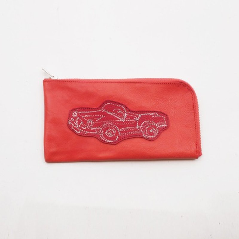 CowLeatherLongWallet [car] (red) 18×9/wallet/wl001car5 - Wallets - Genuine Leather 