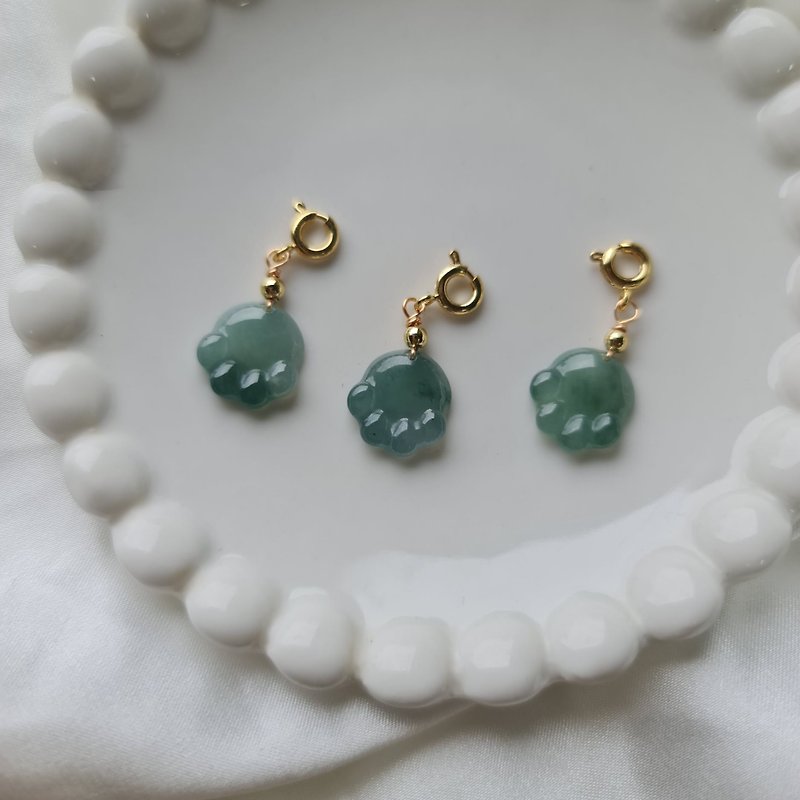 Danger blue cat paw small drops can be buckled at will | Natural Burmese jade A grade jade - Charms - Jade 