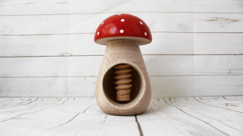 Montessori wooden toy, Wooden mushroom fly agaric, Natural learning toy - 寶寶/兒童玩具/玩偶 - 木頭 金色