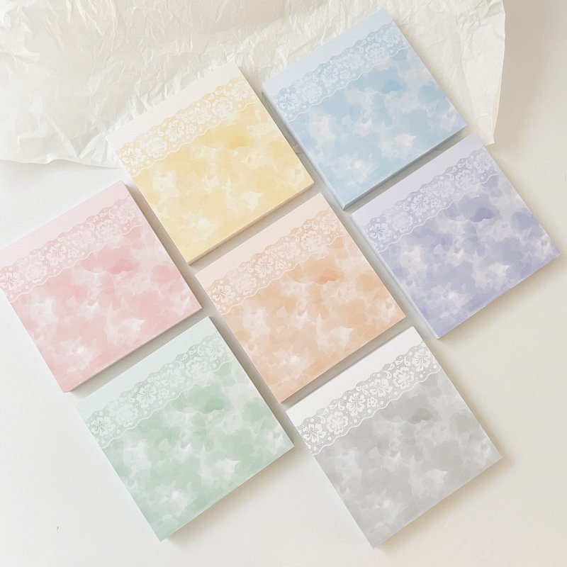 Square ink lace background paper sticky note - 便條紙/便利貼 - 紙 
