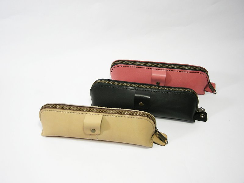Shell-shaped leather pencil case __ made zuo zuo hand-made pencil case graduation gift gift - กล่องดินสอ/ถุงดินสอ - หนังแท้ สีดำ