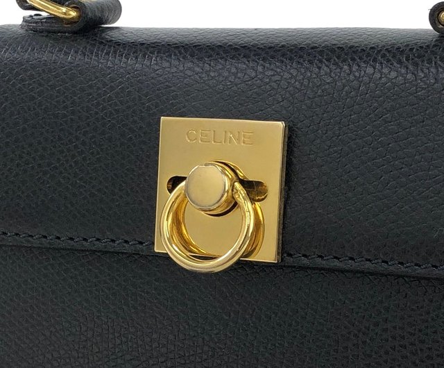 日本直送 名牌中古包 】CELINE セリーヌ ガンチーニ 型押しレザー ミニ