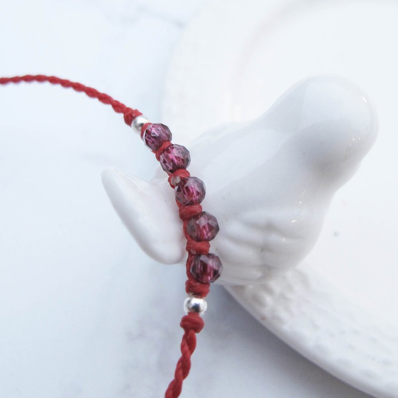 [Series] Crystal Wax rope stretching | purple Stone positive energy fine Wax rope bracelet | high-ranking officials Nanzi - Bracelets - Semi-Precious Stones Multicolor
