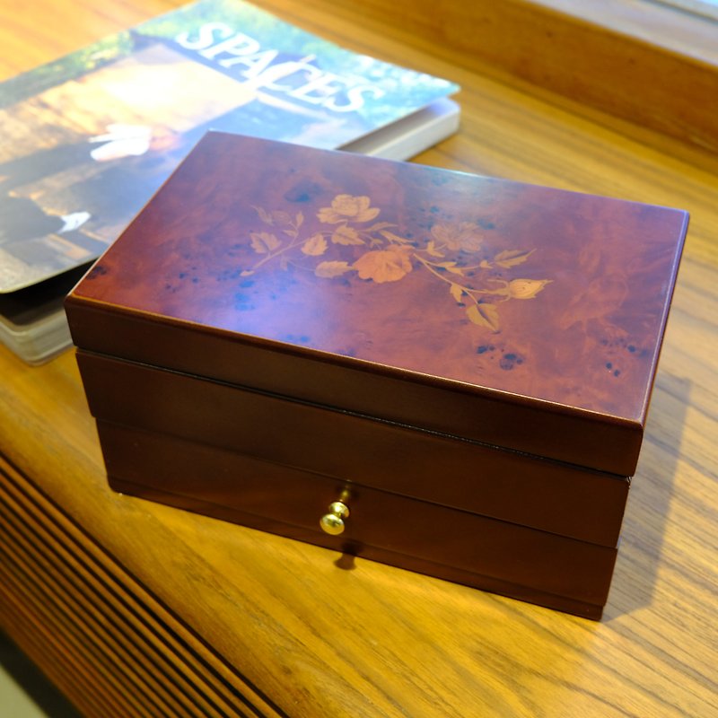 【Ms. box】British classical style jewelry storage small wooden box/jewelry box/decoration - Storage - Wood Brown