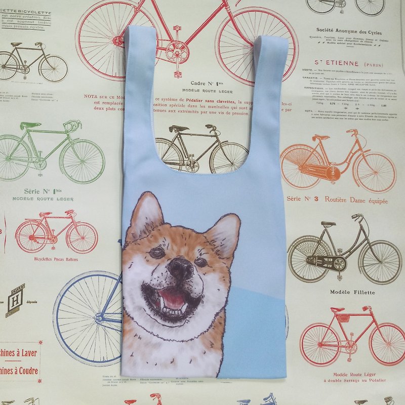 Shiba Inu_Vest Bag-Dog Sketch Series〜Drink Tote Bag - トート・ハンドバッグ - ポリエステル 