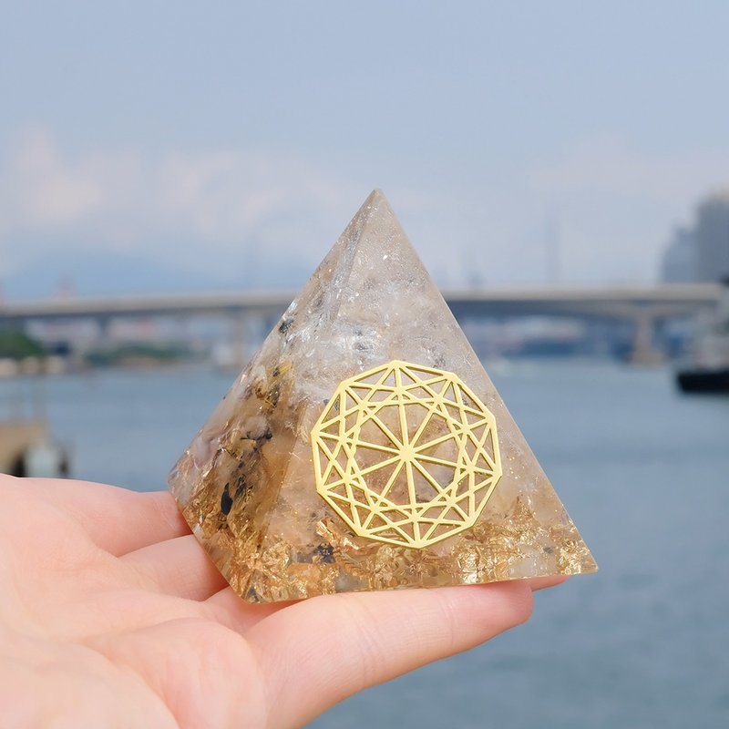 [White Crystal + Blonde Crystal] Orgonite (6cm/5cm/4cm) - ของวางตกแต่ง - คริสตัล สีเหลือง