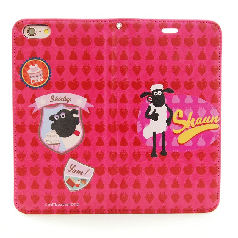Smiled sheep genuine authority (Shaun The Sheep) - Magnetic phone holster (Rose): [] Strawberry Cake "iPhone / Samsung / HTC / ASUS / Sony" - Phone Cases - Genuine Leather Pink