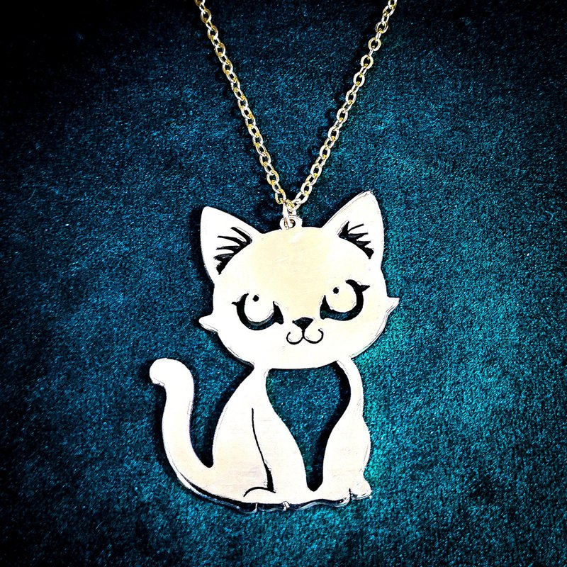 Cute cat  pendant  : Amore Accessories - 項鍊 - 銅/黃銅 銀色