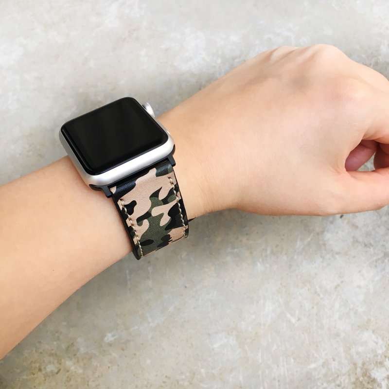 Apple Watch Band 38mm 42mm 40mm 44mm, HandStitched Handmade - 錶帶 - 真皮 灰色