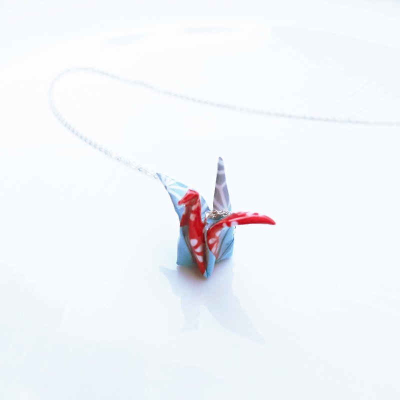 Origami Crane Necklace - Chokers - Paper Blue