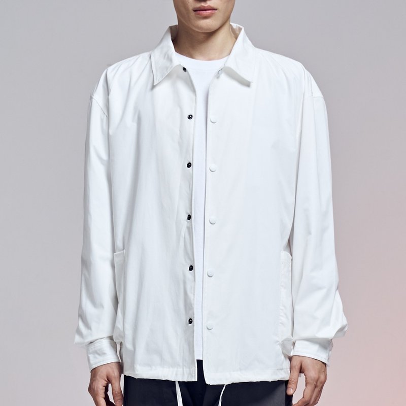 Water Repellent Coach Shirt Jacket - Men's Coats & Jackets - Cotton & Hemp White