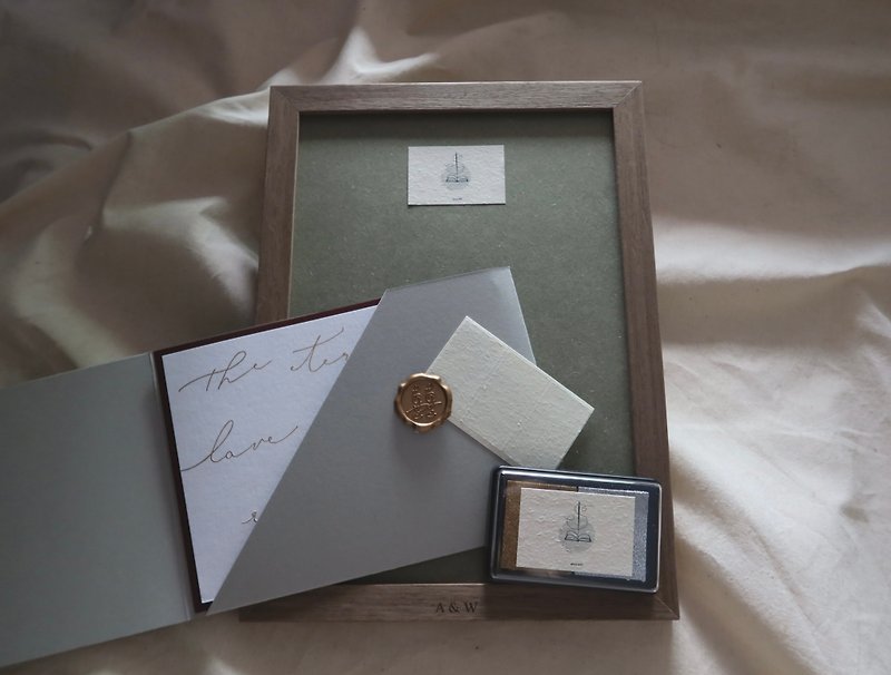 [Marriage Contract-Simple Wooden Frame] Containing Mist Gold Time and Space Card Set - การ์ด/โปสการ์ด - กระดาษ 