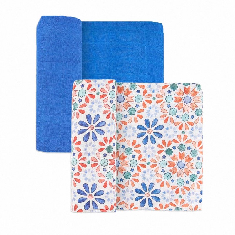 Little Unicorn 竹纖紗布巾兩入組 萬花筒 - 其他 - 棉．麻 藍色