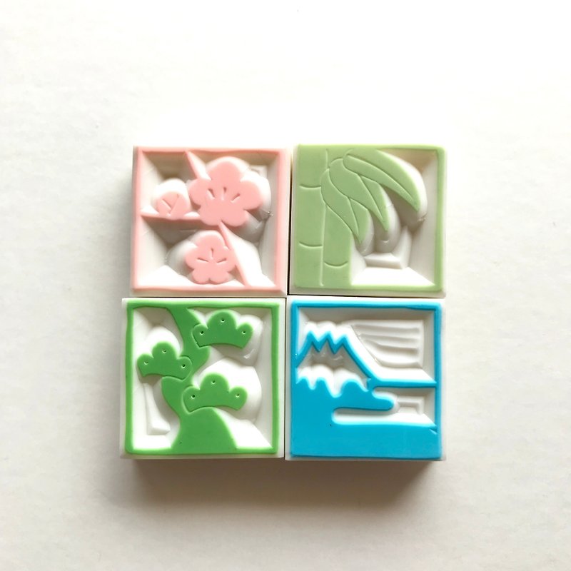 おめでたいスタンプ - 印章/印台 - 橡膠 綠色