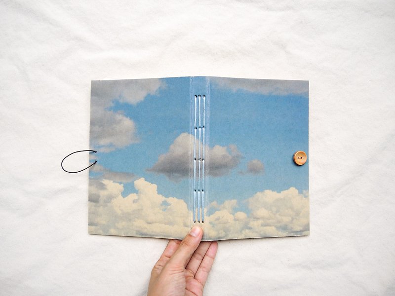 Puffy clouds Notebook / Size: A5 (~ 13 x 20 CM). - Notebooks & Journals - Paper Black