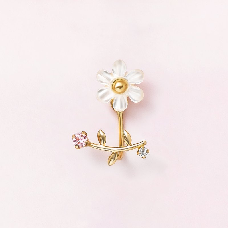 【Solo Earring】 18K/10K 鐵線蓮單邊耳環 (黃金) - 耳環/耳夾/耳骨夾 - 貴金屬 