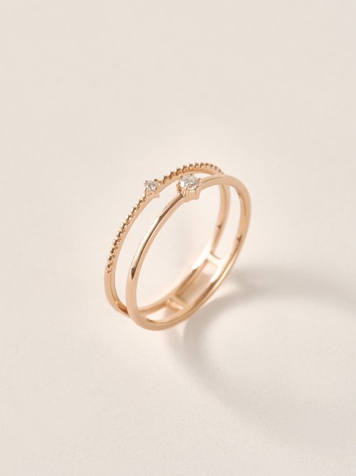 CHUREÈ JEWELRY | ETHEREAL雙環戒指 | 18K金 鑽石輕珠寶