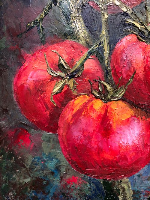 油絵　　静物画　B キッチン静物画油絵オリジナルの野菜の絵 - ショップ ArtLolitaRos