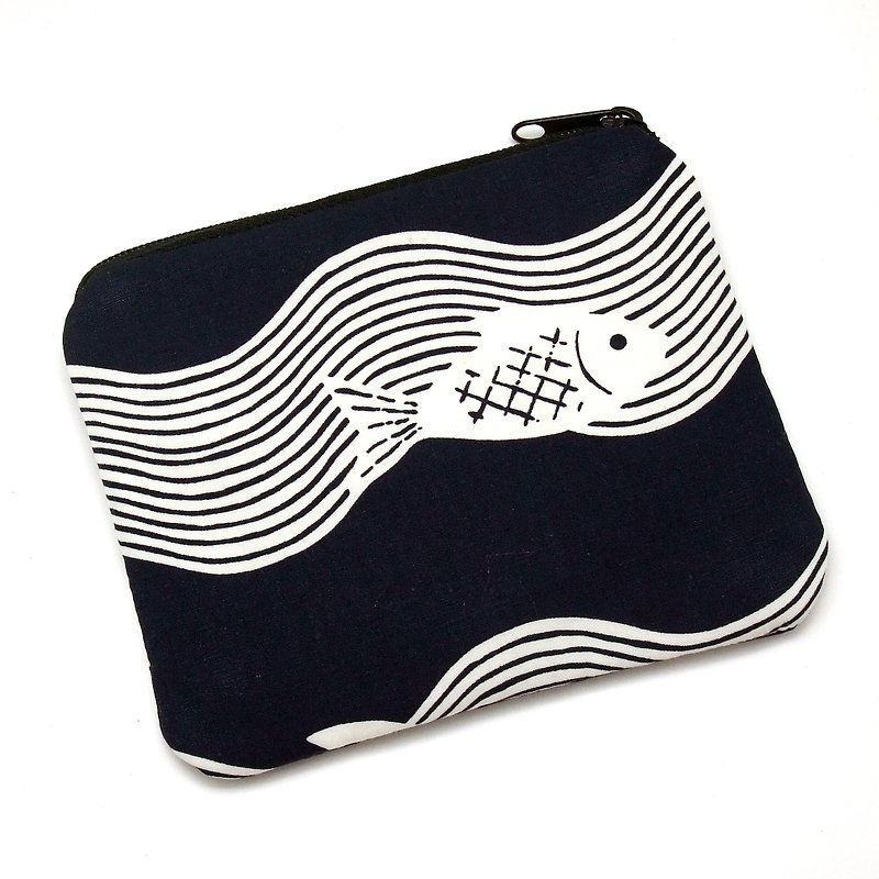 Zipper pouch / coin purse (padded) (ZS-214) - Coin Purses - Cotton & Hemp Black