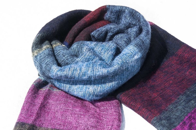 Pure wool shawl / knit scarf / knitted shawl / blanket / pure wool scarf / wool shawl - stars - Scarves - Wool Multicolor