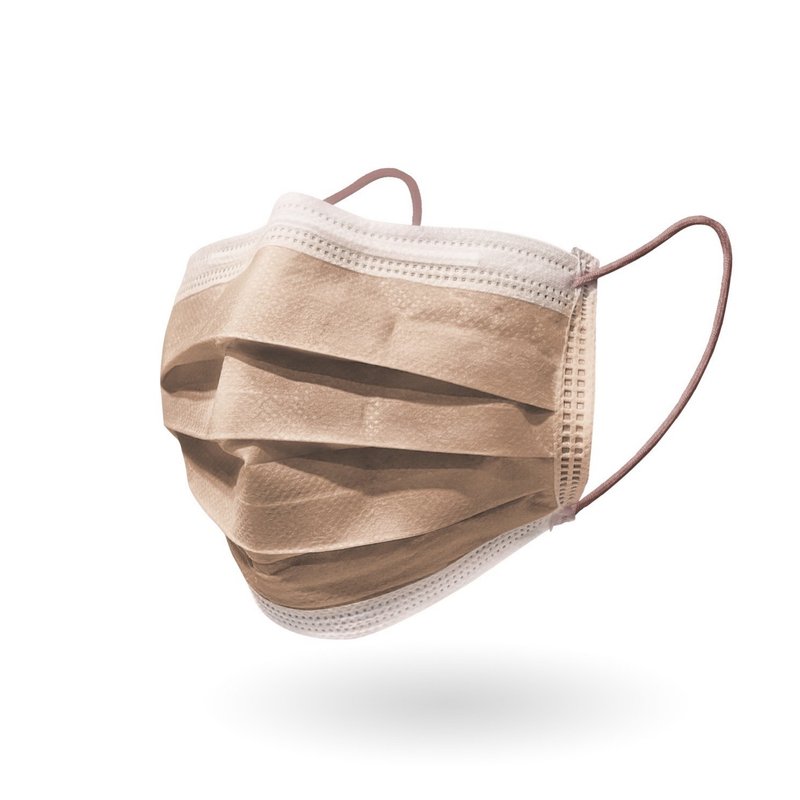 經典大地系醫用口罩-奶油杏仁(10片) - 口罩/口罩收納套 - 其他人造纖維 黃色