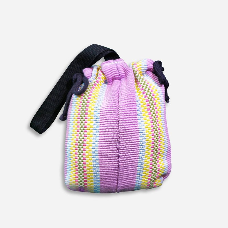 Qulih Balay Woven Classic Straight Stripe Handbag Collection Cherry Blossom Pink - Handbags & Totes - Cotton & Hemp Pink